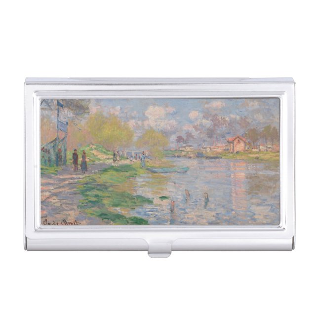 Spring by the Seine by Monet Impressionist Business Card Case (Front)