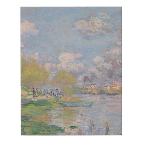 Spring by the Seine by Monet Impressionist Faux Canvas Print