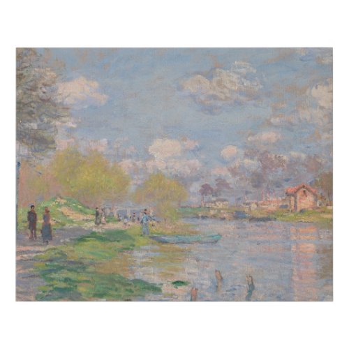 Spring by the Seine by Monet Impressionist Faux Canvas Print