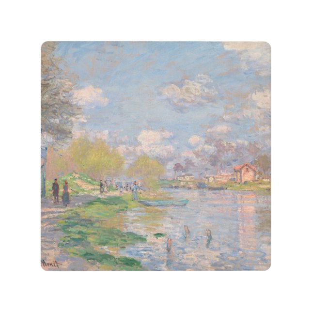 Spring by the Seine by Monet Impressionist  Metal Print (Front)