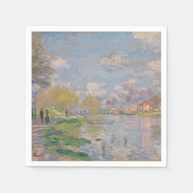 Spring by the Seine by Monet Impressionist Napkins (Front)