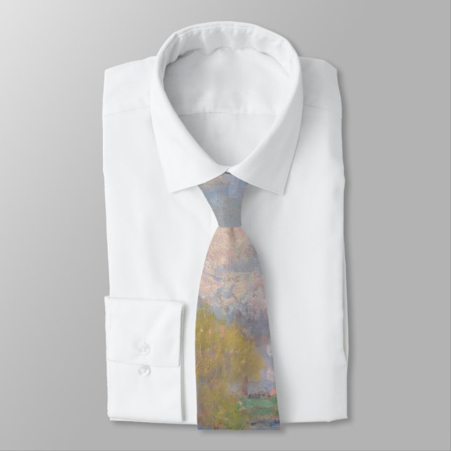 Spring by the Seine by Monet Impressionist Neck Tie (Tied)