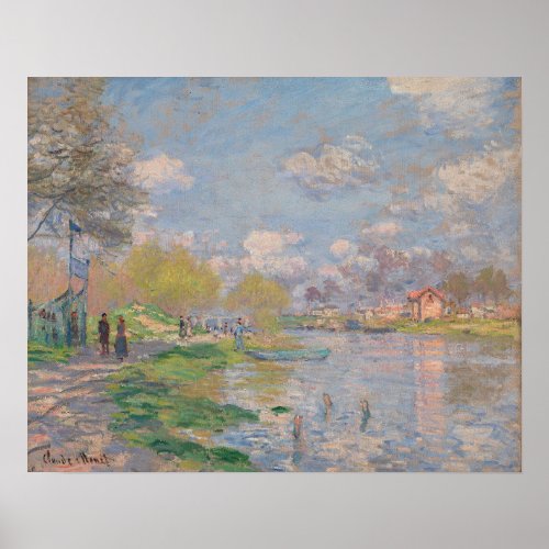 Spring by the Seine by Monet Impressionist Poster