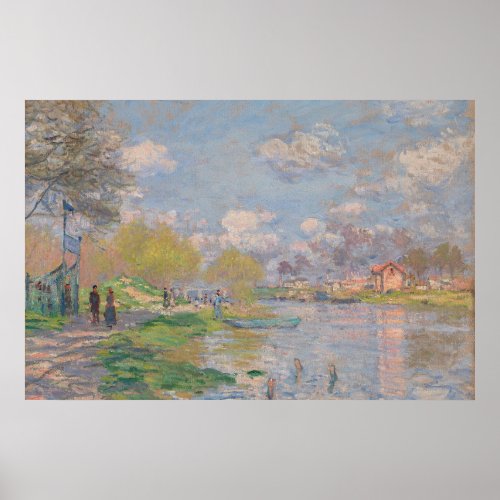 Spring by the Seine by Monet Impressionist Poster