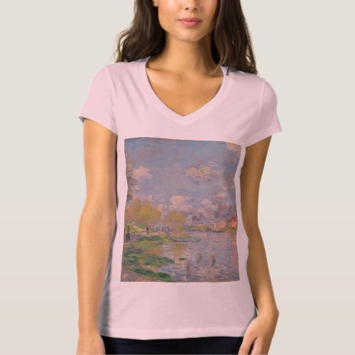 Spring by the Seine by Monet Impressionist T_Shirt