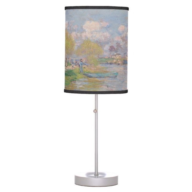 Spring by the Seine by Monet Impressionist Table Lamp (Front)