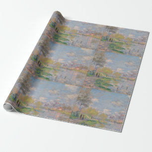 Spring by the Seine by Monet Impressionist Wrapping Paper