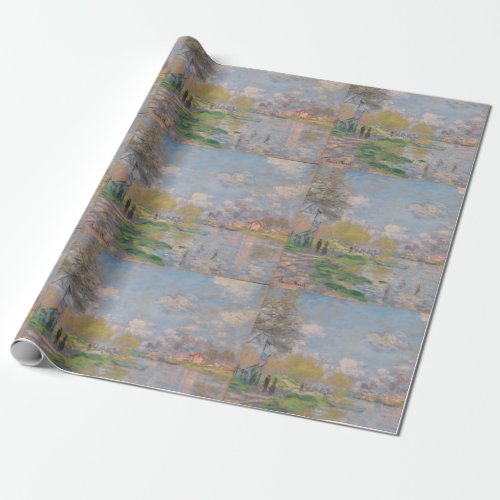 Spring by the Seine by Monet Impressionist Wrapping Paper