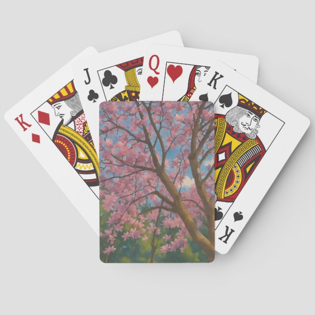 Spring Canopy – Blossom Tree & Blue Sky Painting Poker Cards (Back)