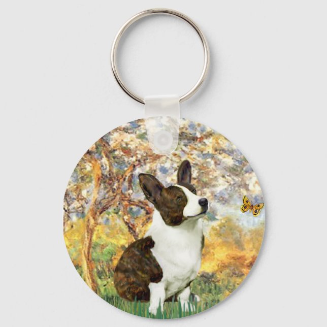 Spring - Cardigan Welsh Corgi 5 Keychain (Front)