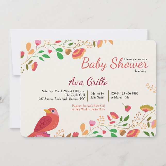 Spring Cardinal Invitation (Front)