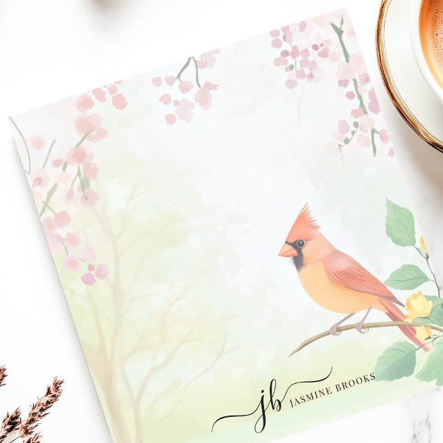 Spring Cardinal Watercolor Personalized Notepad (Creator Uploaded)