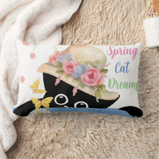 Spring Cat Dreams Lumbar Pillow