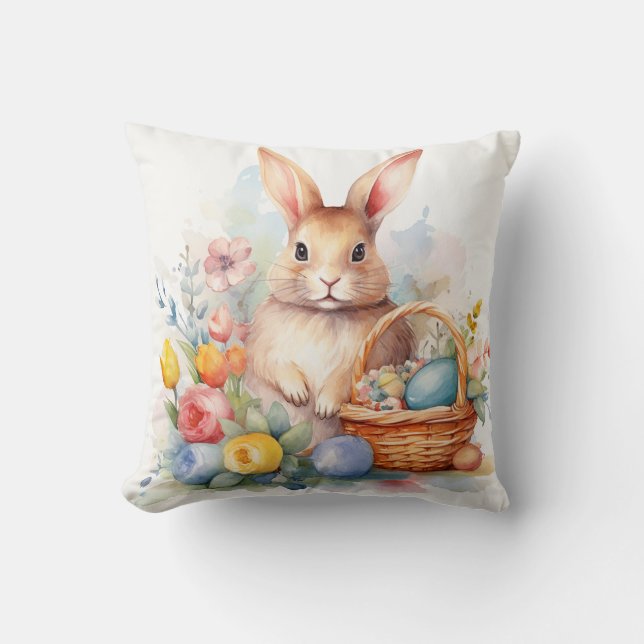 Spring Celebration - Easter Bunny  Throw Pillow (Front)