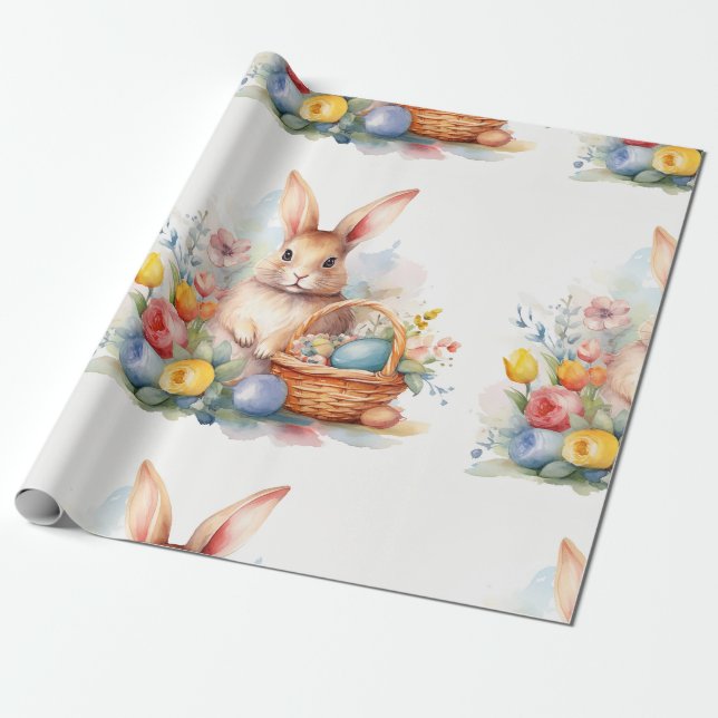 Spring Celebration - Easter Bunny  Wrapping Paper (Unrolled)