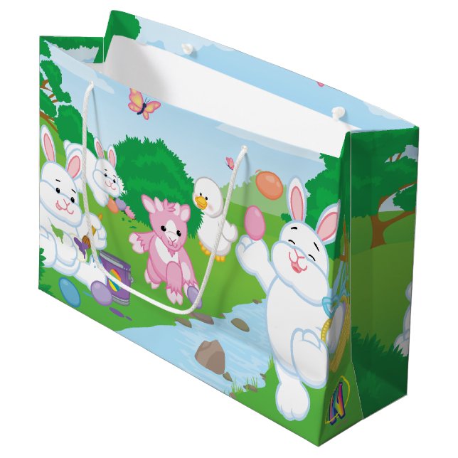 Spring Celebration Egg Hunt Large Gift Bag (Front Angled)
