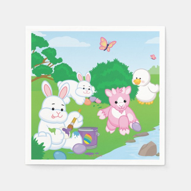 Spring Celebration Egg Hunt Napkins (Front)