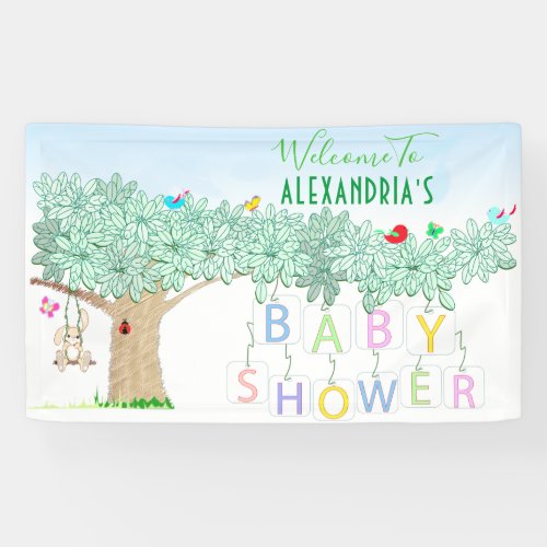 Spring Celebration Garden Party  Baby Shower Banner