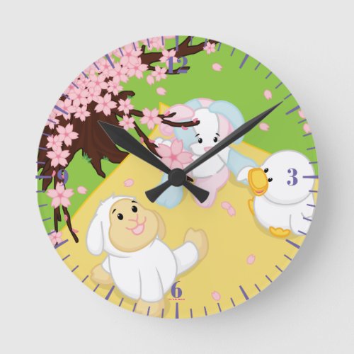 Spring Celebration Picnic Round Clock