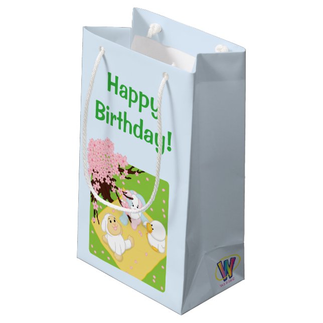 Spring Celebration Picnic Small Gift Bag (Back Angled)