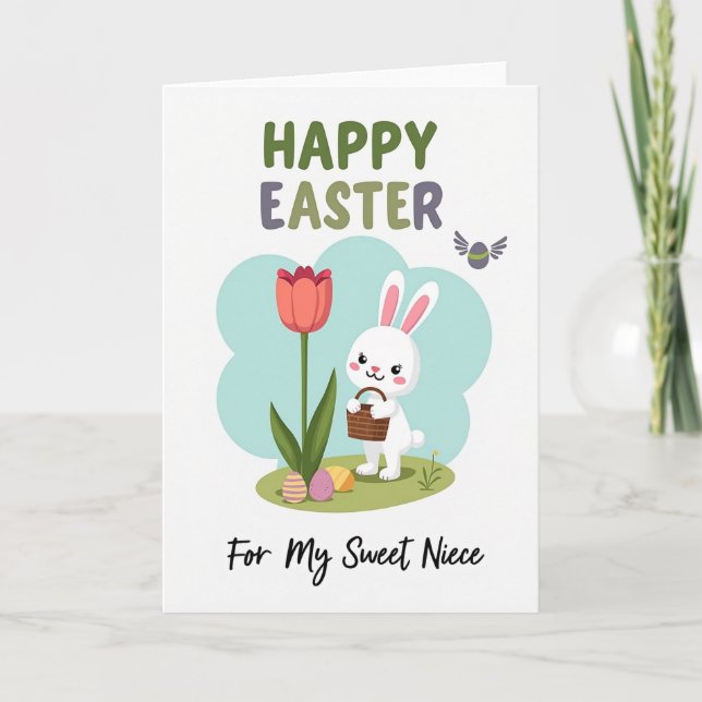 Spring Celebration Rabbit Card (Front)