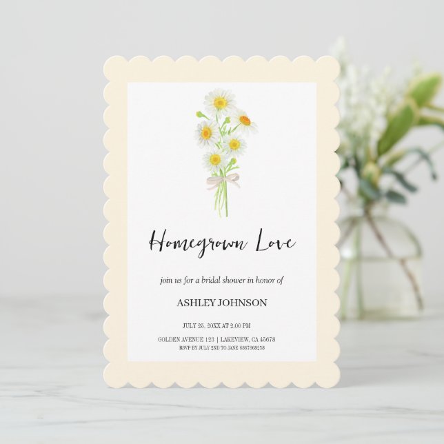 SPRING Chamomile Simple Bridal Shower Invitation (Standing Front)