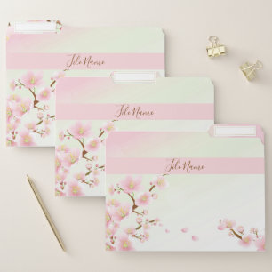 Spring cherry blossom background file folder