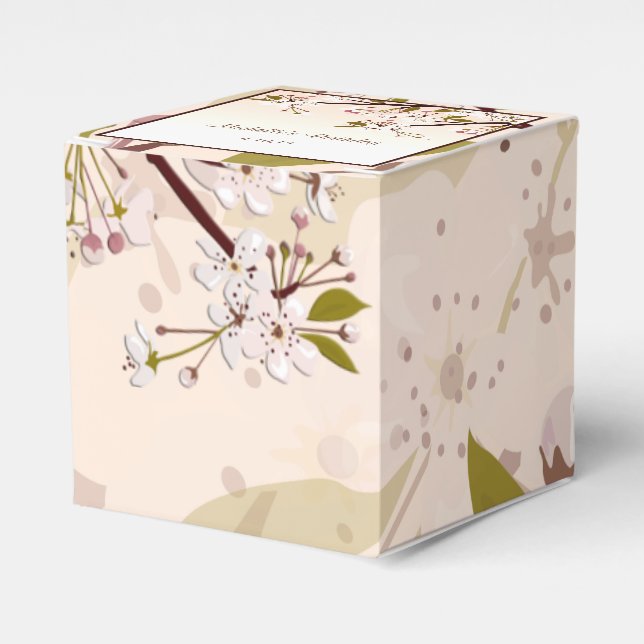 Spring Cherry Blossom Birthday Favor Box (Front Side)