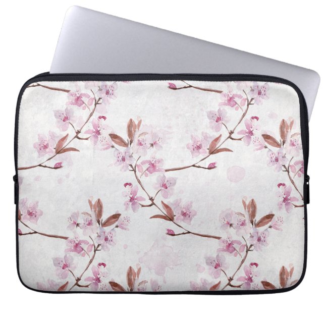 Spring Cherry Blossom Branches Laptop Sleeve (Front)