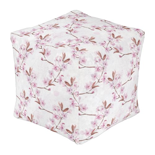 Spring Cherry Blossom Branches  Pouf
