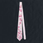 Spring Cherry Blossom Elegant Wedding Neck Tie<br><div class="desc">A lovely, pink, watercolor painting of spring cherry blossoms decorates this wedding neck tie that is perfect for a modern, stylish wedding. A nice gift for a groomsman, the father of the bride or other men in the wedding party. Personalize it with the bride and groom's names and wedding date,...</div>
