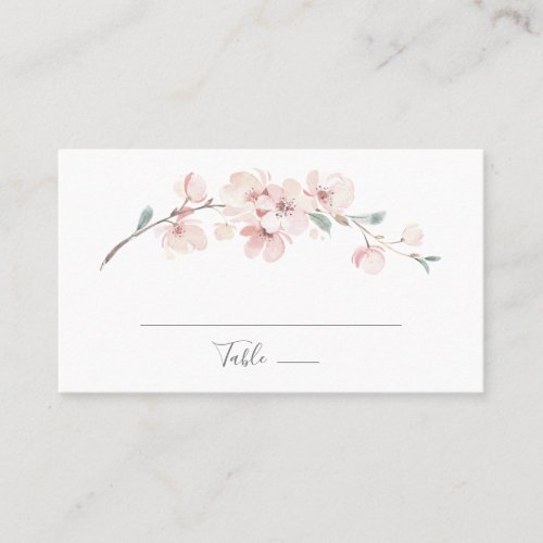 Spring Cherry Blossom Flat Wedding Place Card