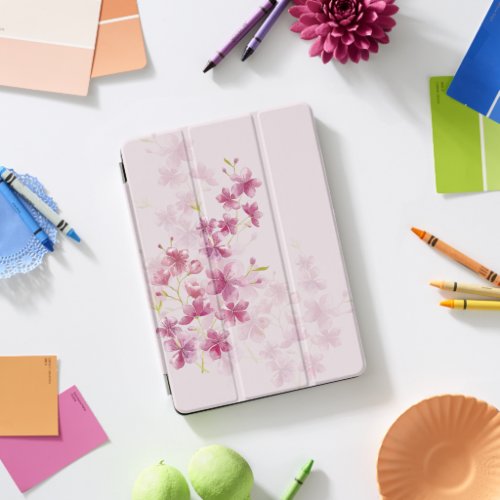 Spring Cherry Blossom Floral Watercolor Style iPad Pro Cover