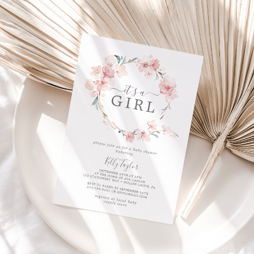 Spring Cherry Blossom It's A Girl Baby Shower