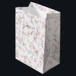 Spring Cherry Blossom Pattern Medium Gift Bag<br><div class="desc">This spring cherry blossom pattern medium gift bag is perfect for a modern wedding. The oriental floral design features a whimsical blush pink watercolor cherry blossom tree branch and green leaves pattern with an elegant Japanese style. Personalize them for your bridesmaids or anytime you want to thank someone special.</div>