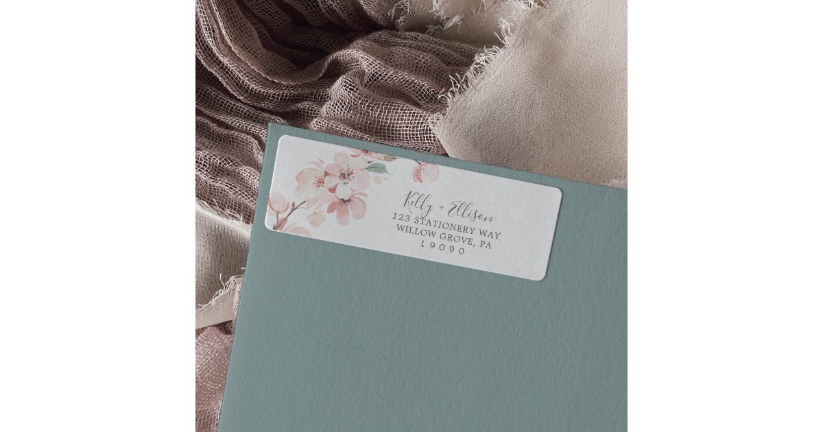Spring Cherry Blossom Return Address Label