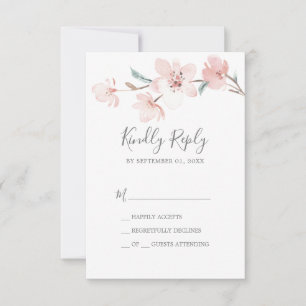 Spring Cherry Blossom Simple RSVP Card