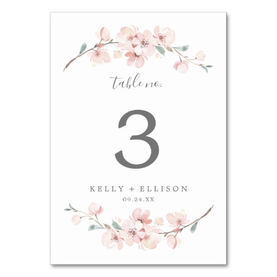 Spring Cherry Blossom Table Number