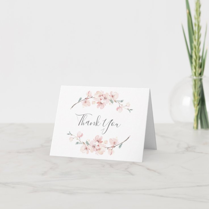 Spring Cherry Blossom Thank You Card | Zazzle