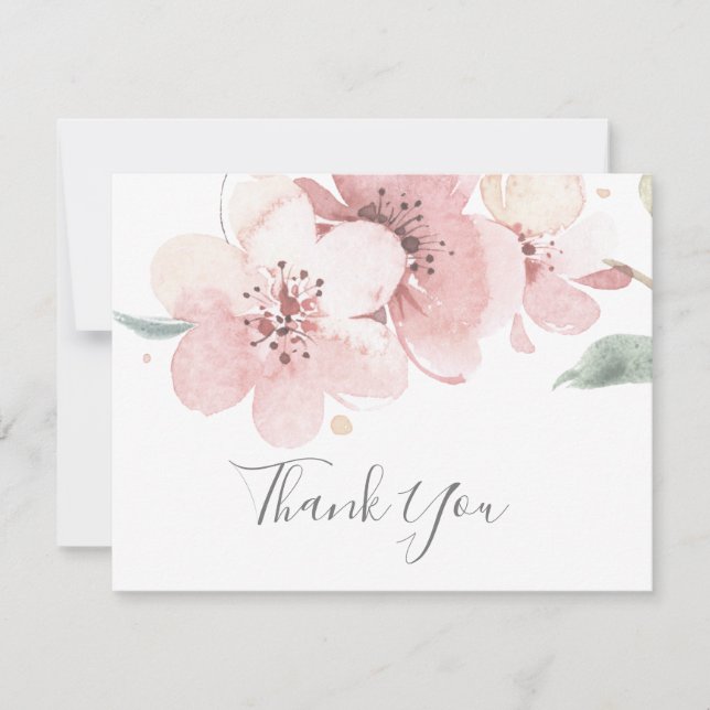 Spring Cherry Blossom Thank You Card (Front)