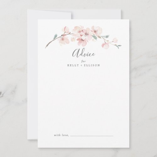 Spring Cherry Blossom Wedding Advice Card
