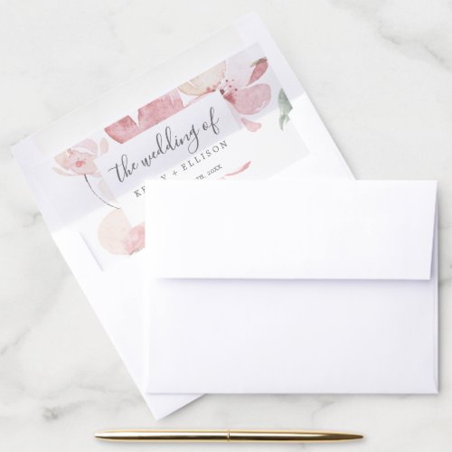 Spring Cherry Blossom Wedding Envelope Liner