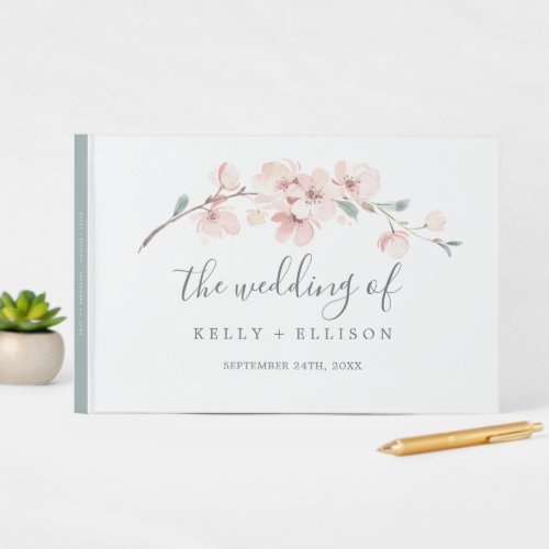 Spring Cherry Blossom Wedding Guest Book