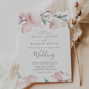 Spring Cherry Blossom Wedding Invitation