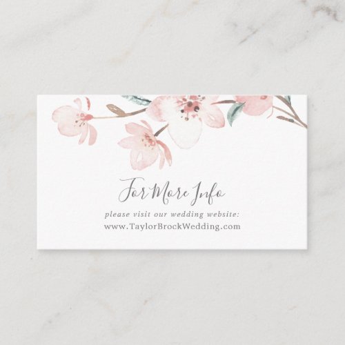 Spring Cherry Blossom Wedding Website Enclosure Card