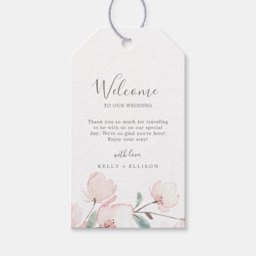 Spring Cherry Blossom Wedding Welcome Gift Tags