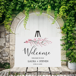 Spring Cherry Blossom Wedding Welcome sign