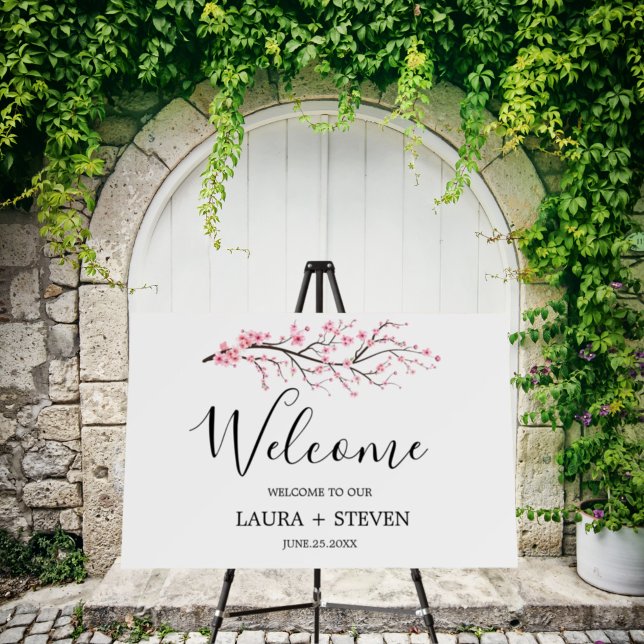Spring Cherry Blossom Wedding Welcome sign (Creator Uploaded)