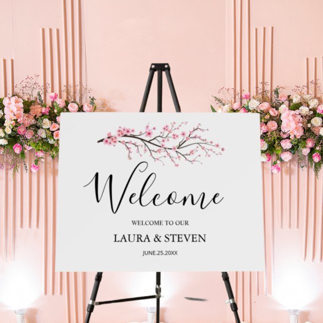 Spring Cherry Blossom Wedding Welcome sign (Creator Uploaded)