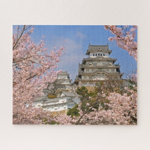 Spring Cherry Blossoms at Himeji Castle in Japan Jigsaw Puzzle